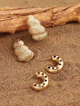 Sohi - California Gold Chunky Hoop Earrings (Set Of 2)