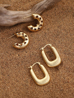 Sohi - California Gold Everyday Hoop Earrings (Set Of 2)