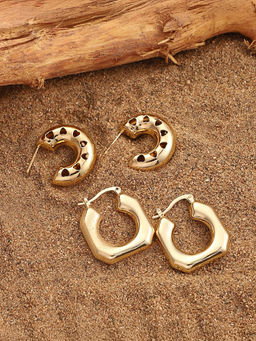 Sohi - California Gold Everyday Hoop Earrings (Set Of 2)