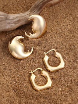 Sohi - California Gold Moonchild-Hoop Hoop Earrings (Set Of 2)