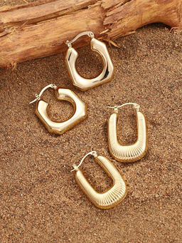 Sohi - California Gold Everyday Hoop Earrings (Set Of 2)