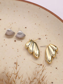 Sohi - California Gold Simplicity Stud Earrings (Set Of 2)