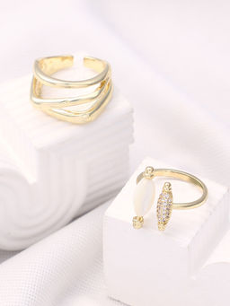 Sohi - Romantics Statement Ring (Set Of 2)