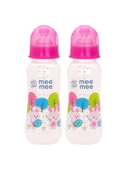Mee Mee - Unisex Pink Plastic Printed Feeding Bottle