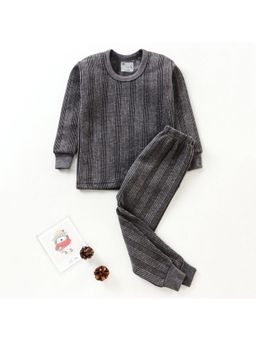 Tiny Bugs - Grey Full Sleeves Thermal Top with Pant