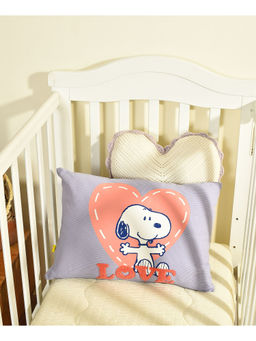 Mi Arcus - Peanuts Snoopy Print Soft Cotton Baby Pillow with Cover – Purple 18 M to 6 Y