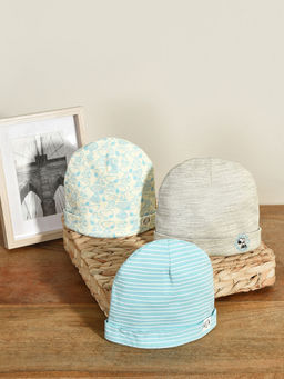 Mi Arcus - Cotton Peanuts Snoopy Printed Beanie Cap for Kids (Pack of 3)