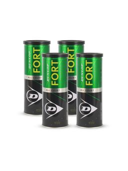 Dunlop Sports - Fort All Court 4 Cans with 12 Yellow Tennis Balls