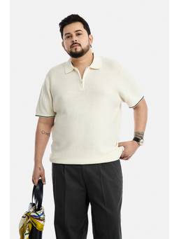 Snitch - White Solid Half Sleeves Regular Casual Polo T-Shirt
