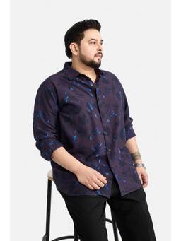 Snitch - Navy Floral Full Sleeves Regular Casual Shirt