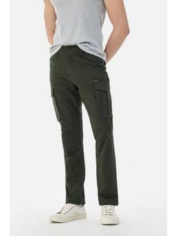 Snitch - Olive Solid Relaxed Casual Trouser