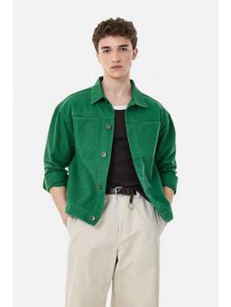 Snitch - Green Solid Full Sleeves Regular Casual Jacket