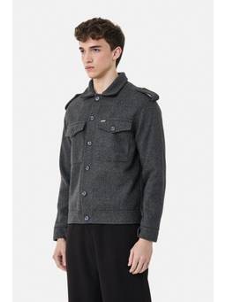Snitch - Dark Grey Textured Full Sleeves Regular Casual Jacket