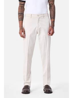 Snitch - Beige Solid Slim Casual Trouser
