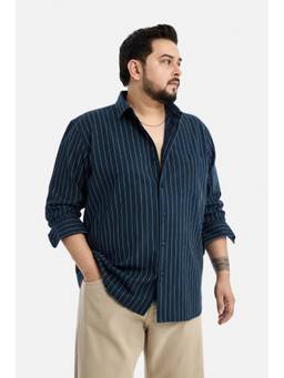 Snitch - Navy Stripes Full Sleeves Regular Casual Shirt