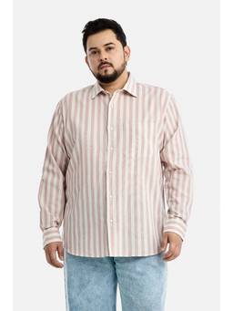 Snitch - Light Pink Stripes Full Sleeves Regular Casual Shirt