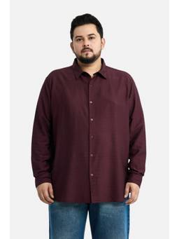 Snitch - Maroon Solid Full Sleeves Regular Casual Shirt