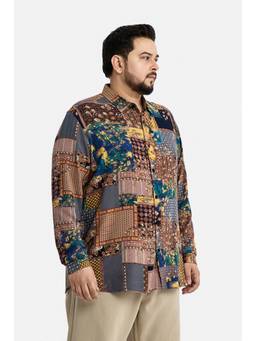 Snitch - Multi-Color Patchwork Full Sleeves Regular Casual Shirt