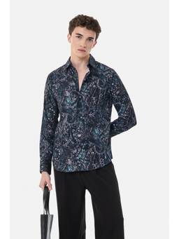 Snitch - Black Paisley Full Sleeves Slim Casual Shirt