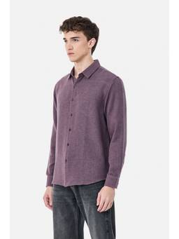 Snitch - Purple Textured Full Sleeves Regular Casual Shirt