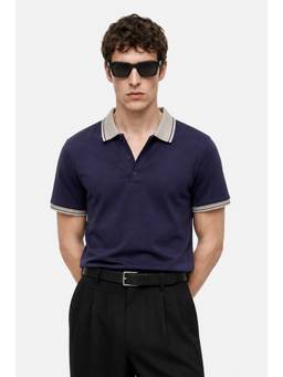 Snitch - Navy Solid Half Sleeves Regular Casual Polo T-Shirt