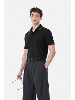 Snitch - Black Solid Half Sleeves Regular Casual Polo T-Shirt