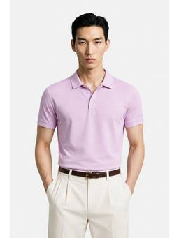 Snitch - Light Purple Solid Half Sleeves Regular Casual Polo T-Shirt