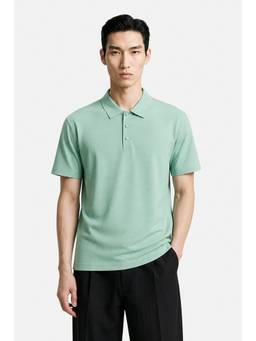 Snitch - Mint Solid Half Sleeves Regular Casual Polo T-Shirt