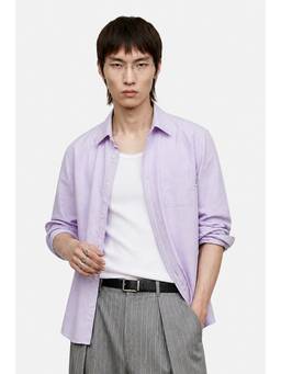 Snitch - Lavender Solid Full Sleeves Regular Casual Shirt