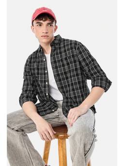 Snitch - Black Checks Full Sleeves Regular Casual Shirt
