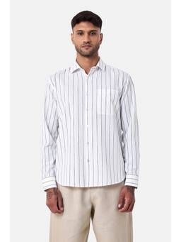 Snitch - White Stripes Full Sleeves Regular Casual Shirt