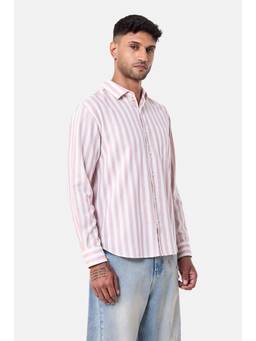 Snitch - Light Pink Stripes Full Sleeves Regular Casual Shirt