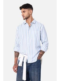 Snitch - Light Blue Stripes Full Sleeves Regular Casual Shirt
