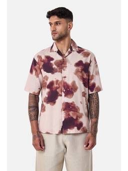 Snitch - Light Pink Tie and Dye Half Sleeves Boxy Shirt