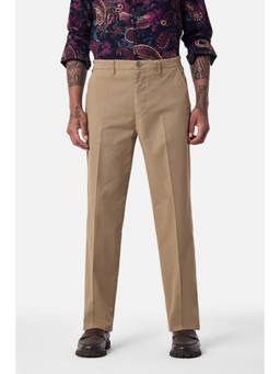Snitch - Beige Textured Regular Casual Trouser