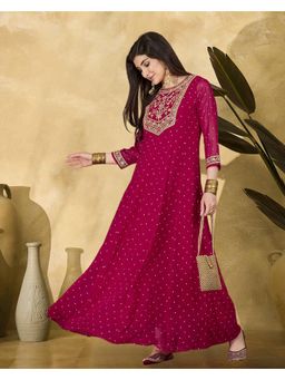 Gahan - Rani Georgette Zari Sequence Cording Embroidered Gown