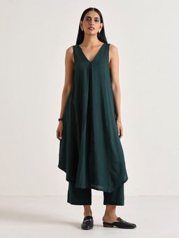 Gahan - Womens Viscose Rayon Solid Kurta with Pant - Green