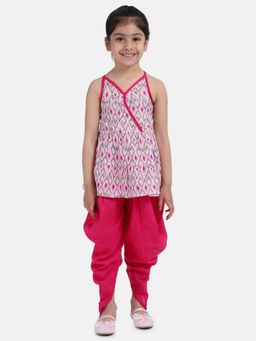 BownBee - Cambric Cotton Top Dhoti for Girls- Pink (Set of 2)