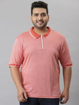 Instafab Plus - Men'S Solid Stylish Half Sleeve Casual T-Shirts,Pink