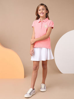 U.S. POLO ASSN. - Girls Brand Printed Relaxed Fit Polo T-Shirt