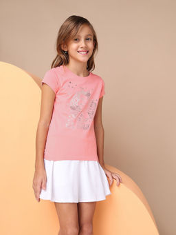 U.S. POLO ASSN. - Girls Foil Print Regular Fit T-Shirt