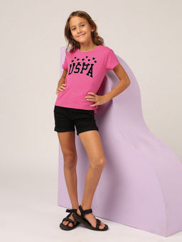 U.S. POLO ASSN. - Girls Puff Print Relaxed Fit T-Shirt