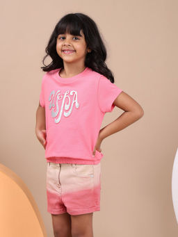U.S. POLO ASSN. - Girls Brand Printed Elasticized T-Shirt