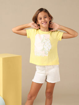 U.S. POLO ASSN. - Girls Stud Detailed Relaxed Fit T-shirt