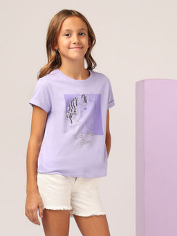 U.S. POLO ASSN. - Girls Sequins Detailed Relaxed Fit T-shirt
