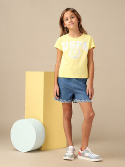 U.S. POLO ASSN. - Girls Foil Print Relaxed Fit T-shirt