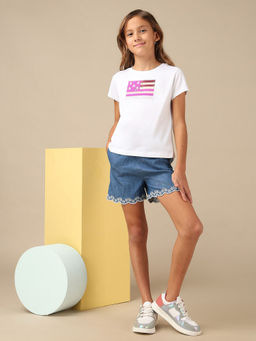 U.S. POLO ASSN. - Girls Flip Sequins Relaxed Fit T-shirt