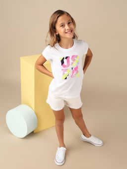 U.S. POLO ASSN. - Girls Flip Sequins Regular Fit T-shirt