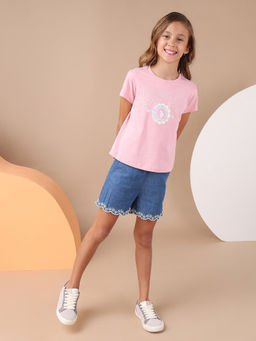 U.S. POLO ASSN. - Girls Foil Print Relaxed Fit T-shirt
