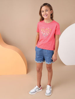 U.S. POLO ASSN. - Girls Puff Print Regular Fit T-shirt